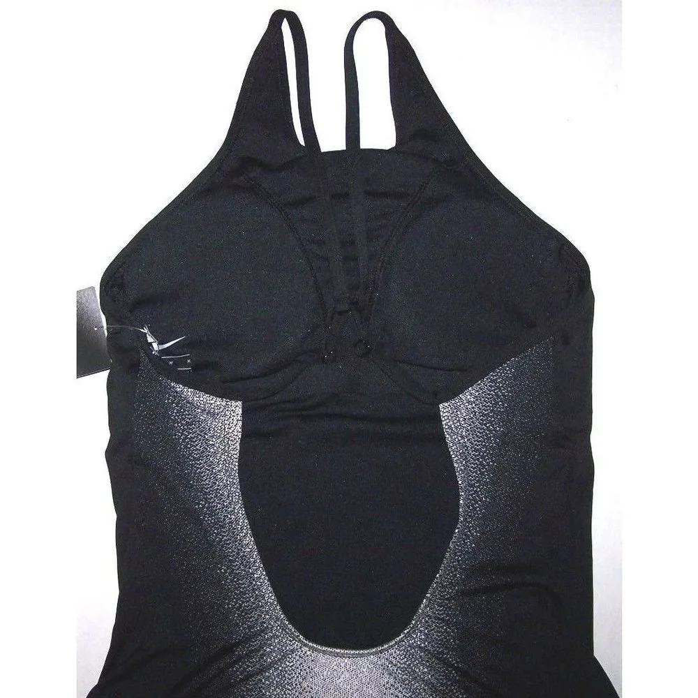 Nike Women Sz M Swimsuit Swimwear Fade Sting 1-Piece Black Wht NESS8300-001 $94 - Picture 7 of 7